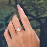 1 Carat Oval Cut 4 Prong Lab Grown Moissanite Anniversary Ring Puppy Paw Unique Ring